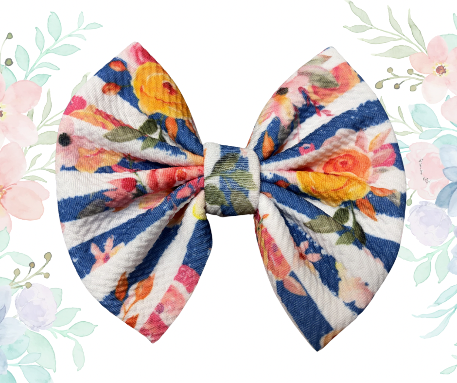 Blue Stripe Floral