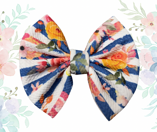 Blue Stripe Floral