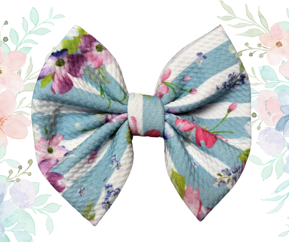Teal Stripe Floral